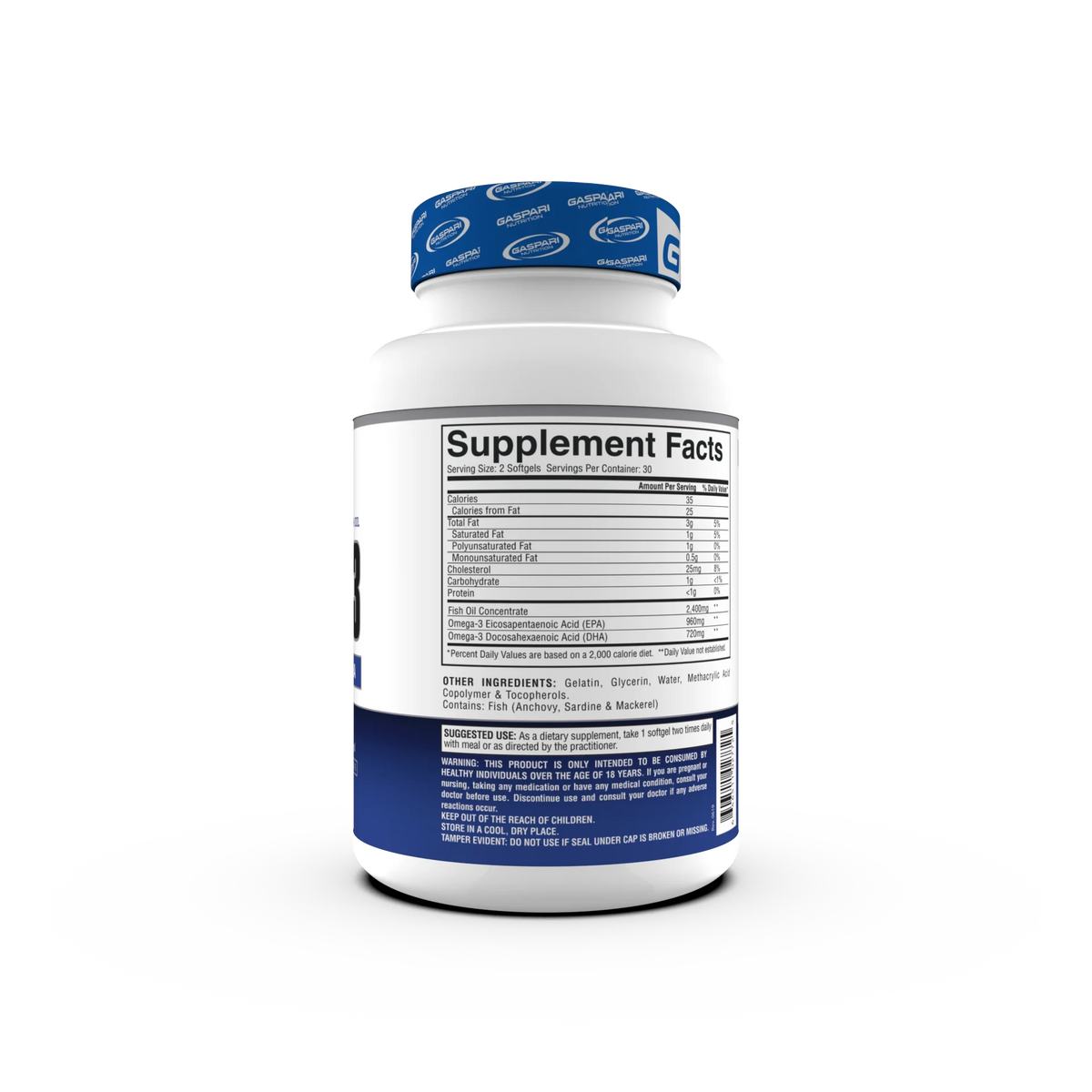 Gaspari Nutrition Omega-3 2400 Mg 60 Capsulas informacion nutricional