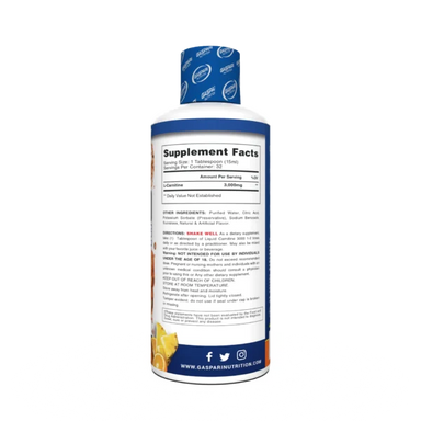 Gaspari Nutrition Carnitina Liquida 3000 32 Servicios Informacion nutricional
