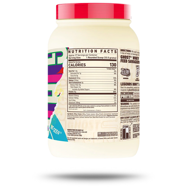 Ghost Whey Gluten Free 2 Lbs 26 Serv Informacion nutricional