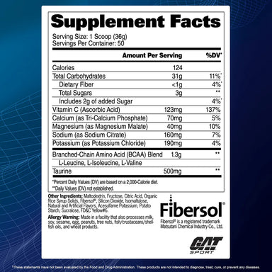 GAT Sport Carbotein 4Lbs 50 Servicios informacion nutricional