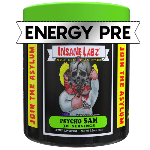 Insane Labz Psycho Sam Pre Entreno 261g 30 servicios grape