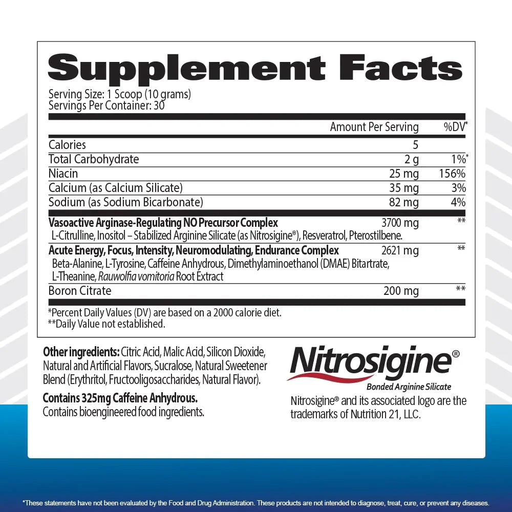 GAT Sport Nitraflex Advance Pre Entreno 30 Servicios informacion nutricional
