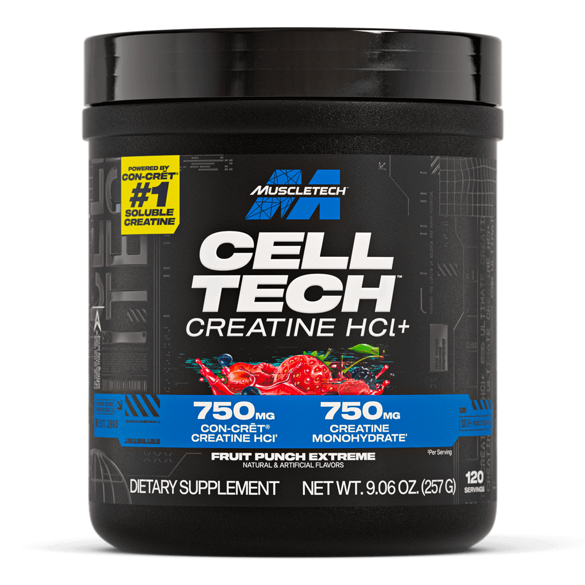 Muscletech Cell Tech Creactor Creatina HCL 120 servicios Fruit Punch