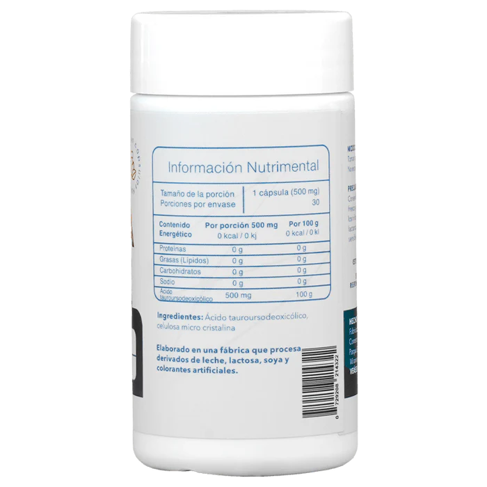 Essentials TUDCA 500 Mg 30 Capsulas informacion nutricional