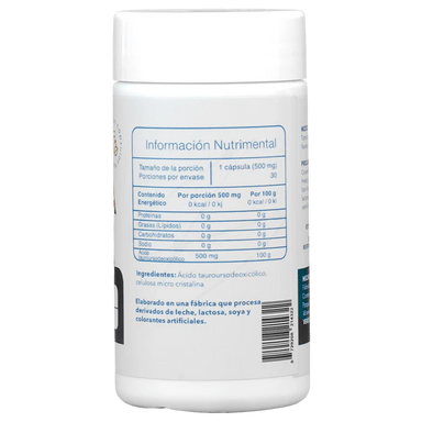 Essentials TUDCA 500 Mg 30 Capsulas informacion nutricional