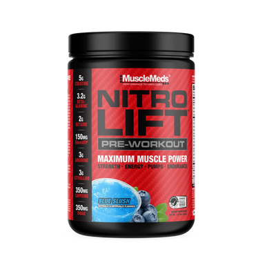 MuscleMeds Nitro Lift Pre-Workout 522g 40 servicios Pre Entreno blue slush