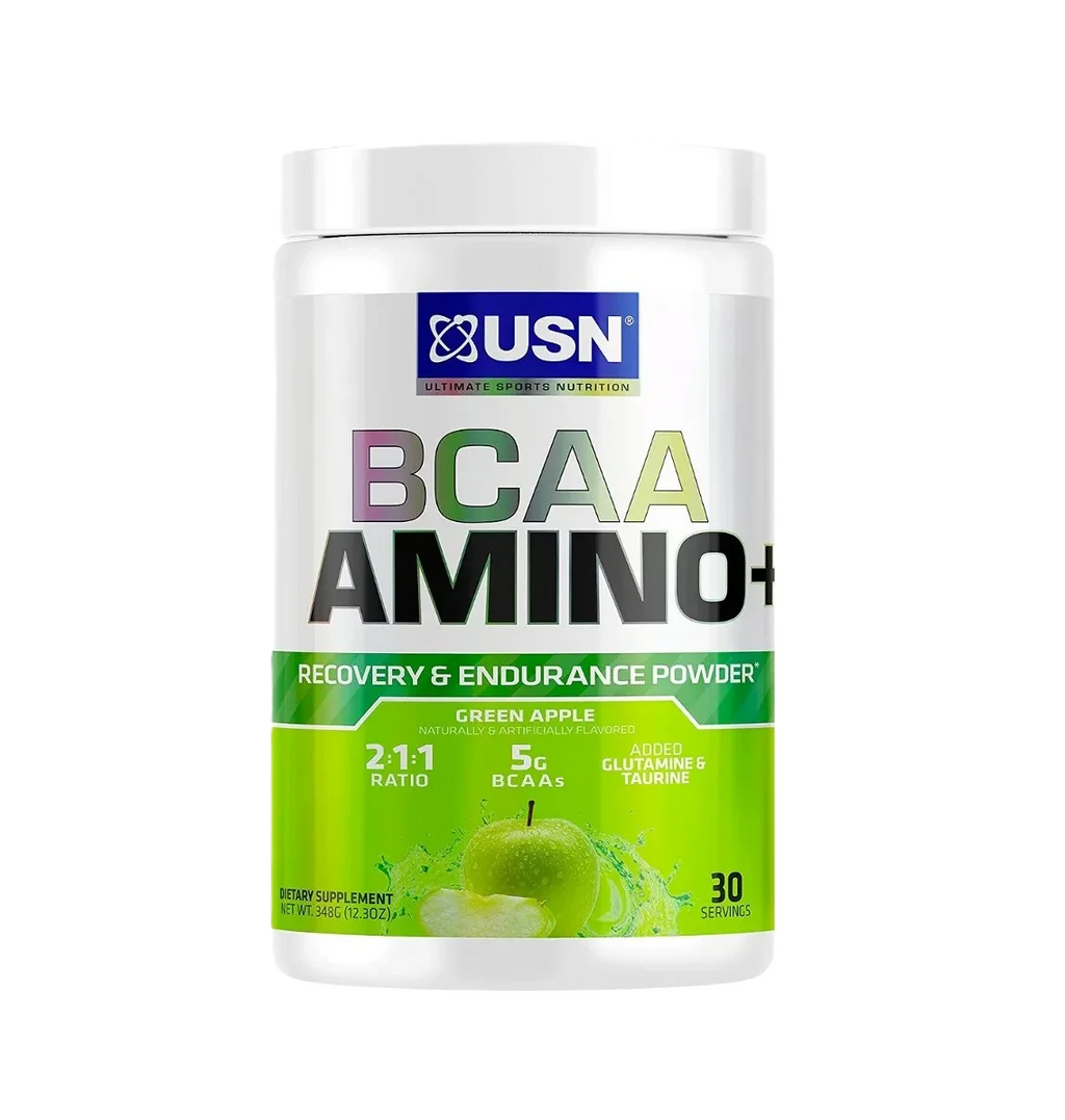 USN Bcaa Amino 30 servicios. Aminoácidos manzana