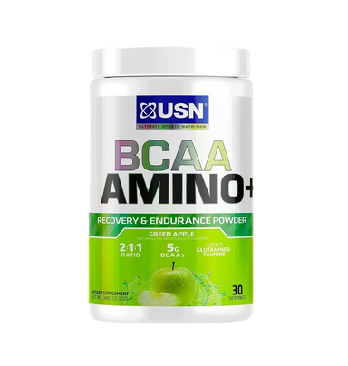 USN Bcaa Amino 30 servicios. Aminoácidos manzana