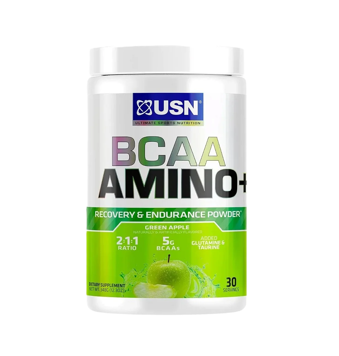 USN Bcaa Amino 30 servicios. Aminoácidos manzana