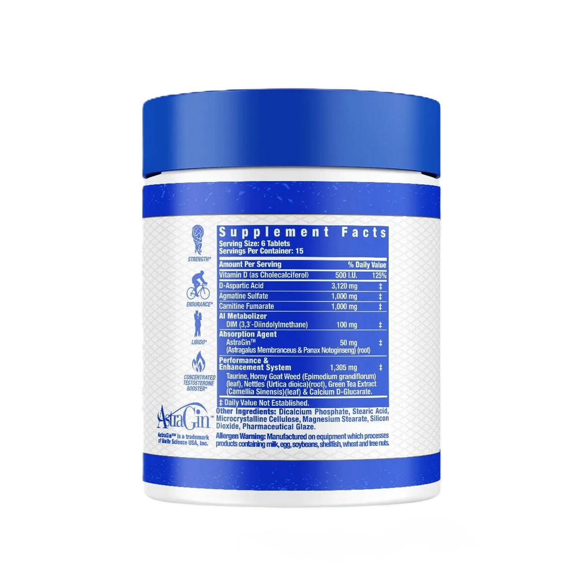 Ronnie Coleman King Test 8x 90 Tabletas informacion nutricional