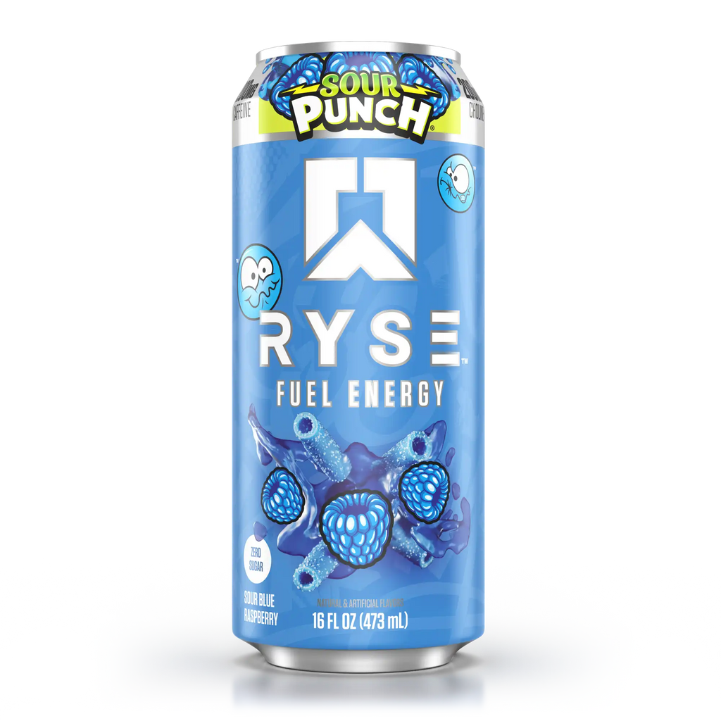 Ryse Fuel Energy Drink 12 Pack Sour Punch blue raspberry