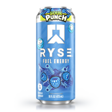 Ryse Fuel Energy Drink 12 Pack Sour Punch blue raspberry