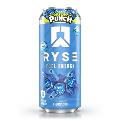 Ryse Fuel Energy Drink 12 Pack Sour Punch blue raspberry