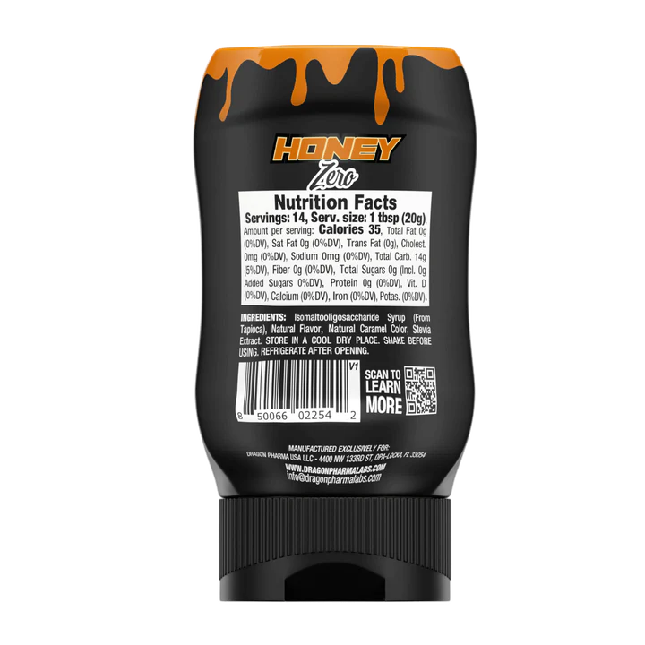 Dragon Pharma Dips Honey Zero 280 Gr Informacion nutriconal
