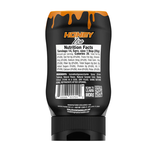 Dragon Pharma Dips Honey Zero 280 Gr Informacion nutriconal