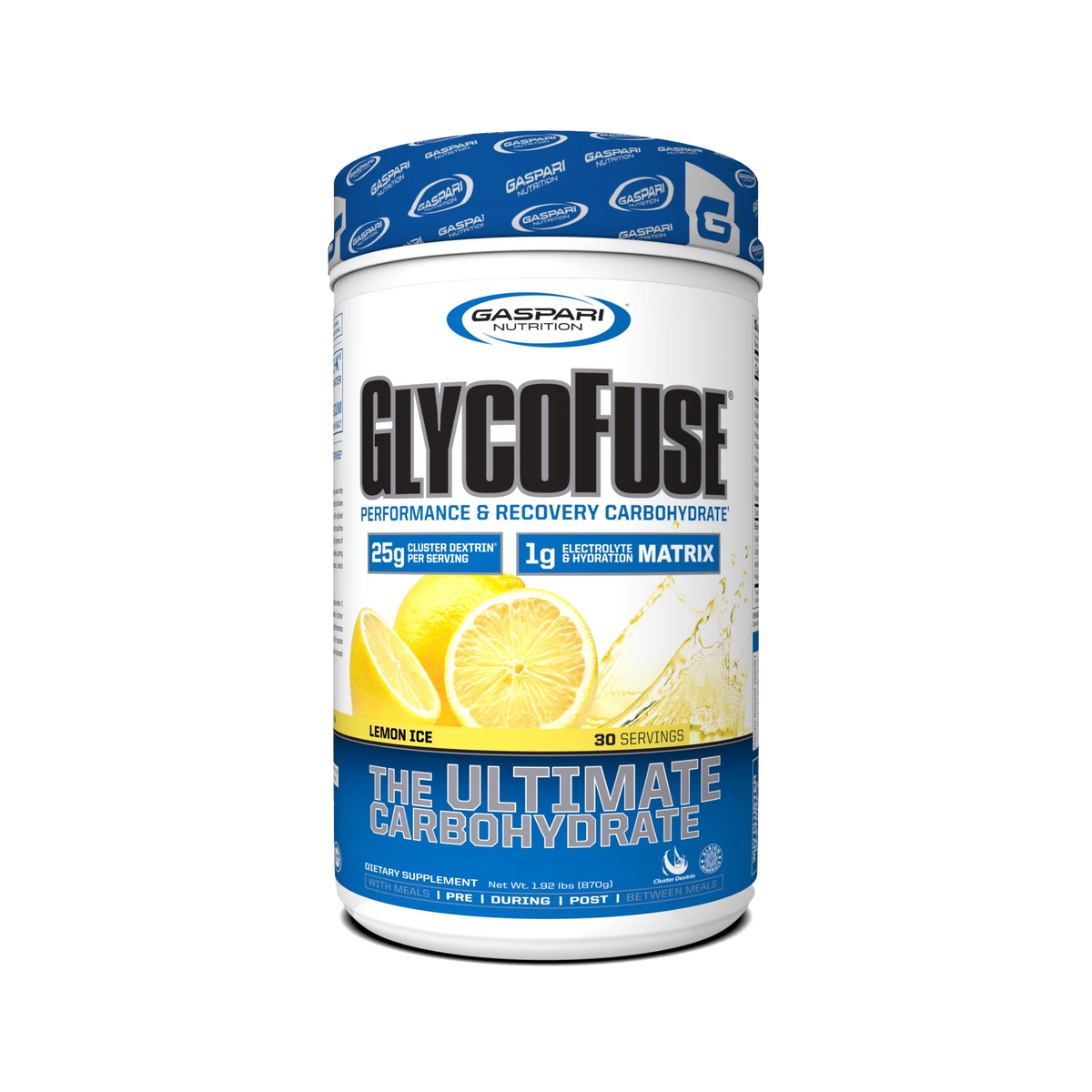 Gaspari Nutrition Glycofuse 1.92 Lbs 30 Servicios. Suplemento de Carbohidratos LIMON