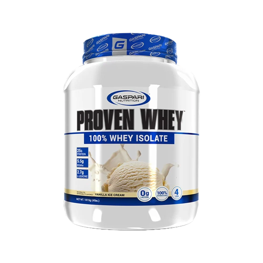 Gaspari Nutrition Proteina Proven Whey 100% Whey Isolate 4Lbs 55 Servicios Vainilla Ice Cream