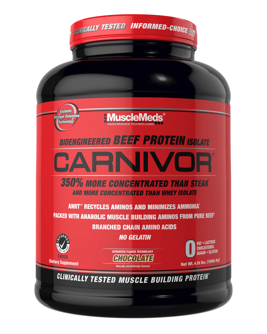 MuscleMeds Proteina Carnivor 4.1 Libras 56 Servicios chocolate