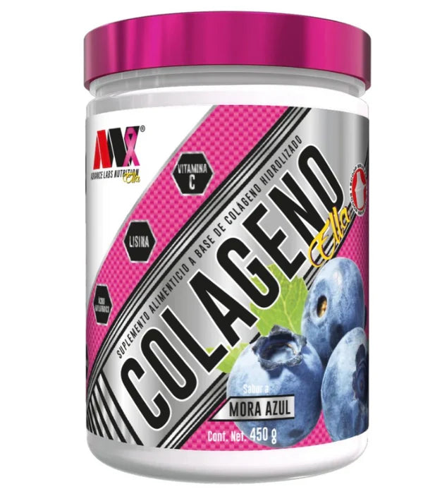 Advance Nutrition Colageno Hidrolizado Ella Con Vitamina C Y Acido Hialurónico 450g Mora Azul