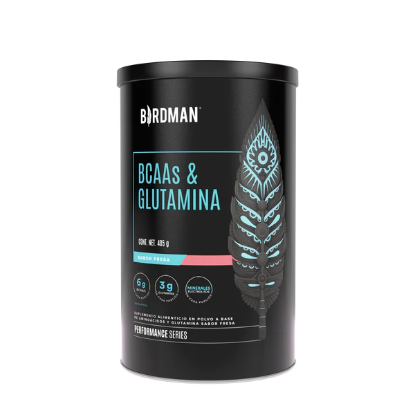 Birdman Bcaa + Glutamina + Electrolitos 405gr 30 Porciones fresa