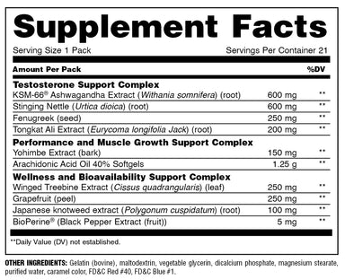 Universal Animal Test 21 packs informacion nutriciona