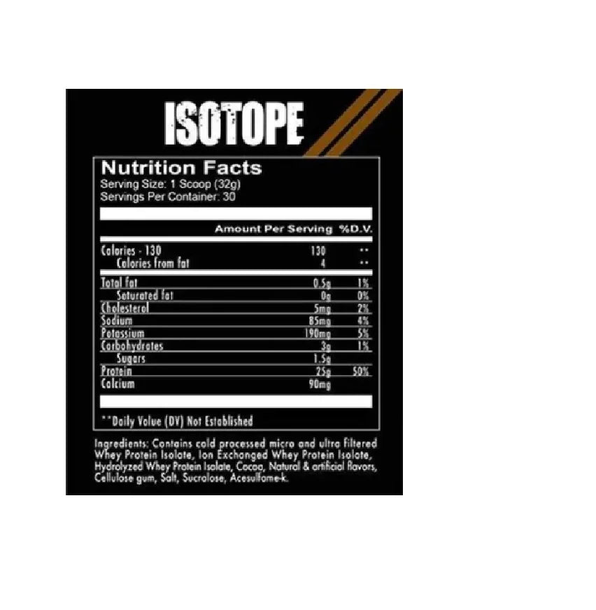 Proteina Redcon1 Isotope 100% Whey Isolate 5 Lbs 71 Porcione informacion nutricional