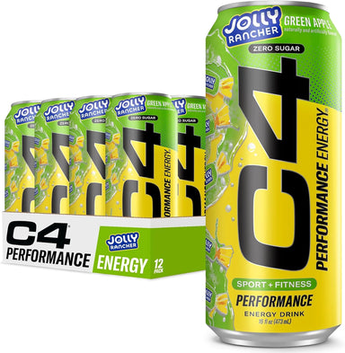 Cellucor C4 Energy Drink 16oz 12 Pack Jolly Rancher green apple