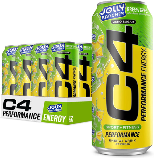 Cellucor C4 Energy Drink 16oz 12 Pack Jolly Rancher green apple