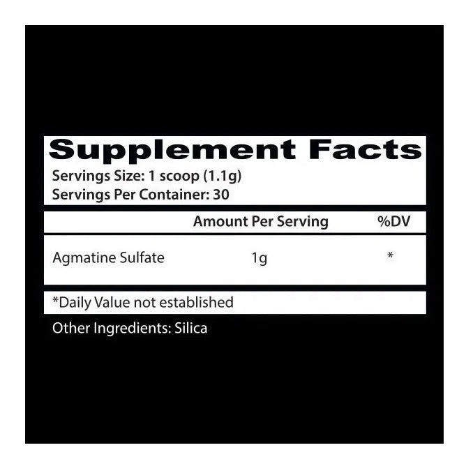 Insane Labz Agmatine Sulfate 30 Servicios informacion nutricional