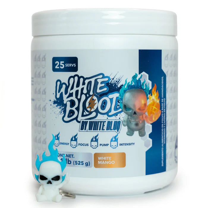 Essentials White Blood By White Bluq Pre Entreno 1.1 Lbs 25 Servicios White Mango