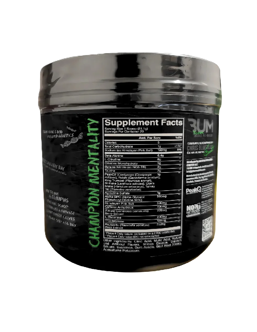 Raw Nutrition Thuper Chistopher Secrete Stuff Pre Entreno 20 Servicios informacion nutricional