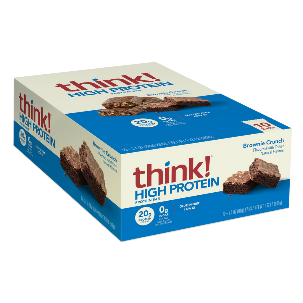 Think! High Protein 10 Barras de Proteina Brownie Crunch Portada