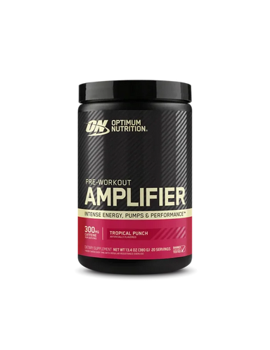 Optimum Nutrition Amplifier Pre Entreno 20 Servicios Tropical punch Portada