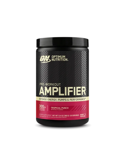 Optimum Nutrition Amplifier Pre Entreno 20 Servicios Tropical punch Portada