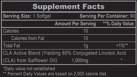 HI Tech CLA 1000 90 Tabletas Informacion nutricional