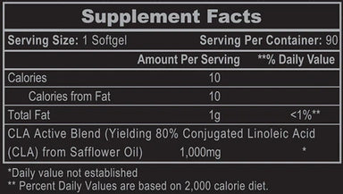 HI Tech CLA 1000 90 Tabletas Informacion nutricional