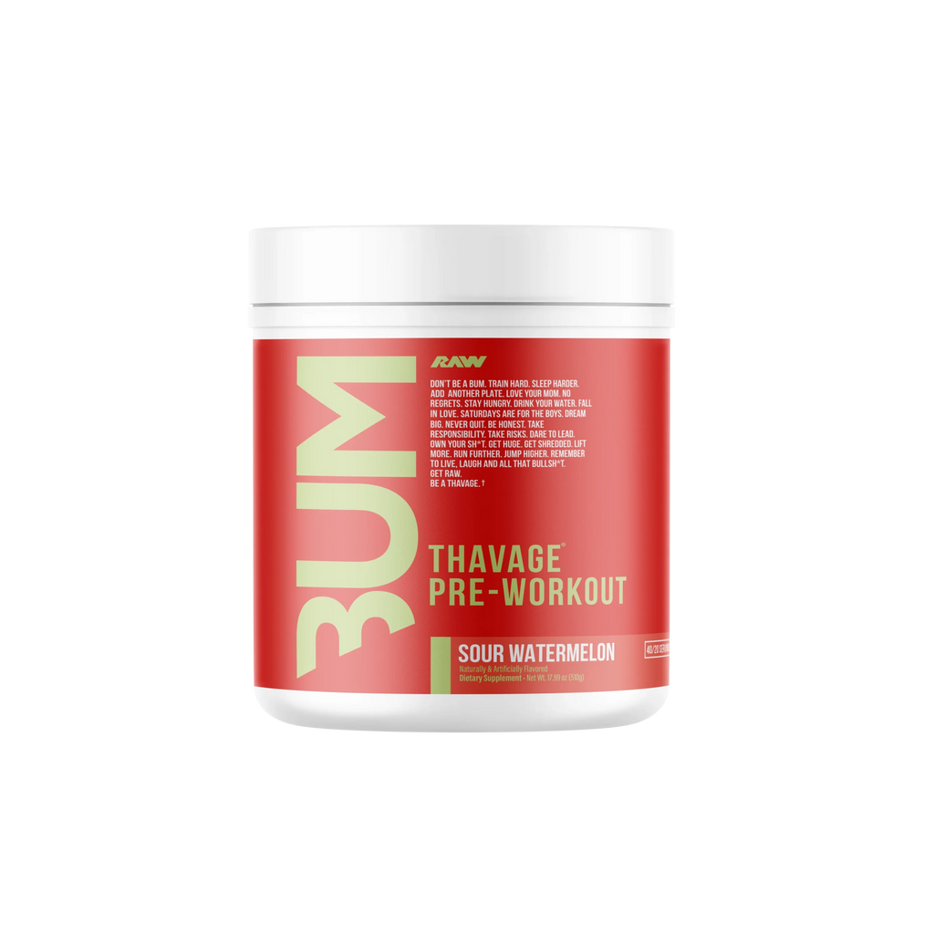 Raw Nutrition Bum Thavage Pre Entreno 40 Servicios sour watermelon