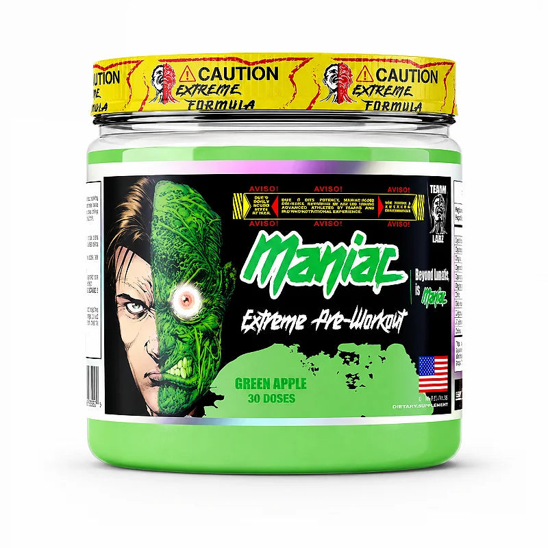 Terror Labz. Maniac Extreme pre workout 30serv Green Apple Portada