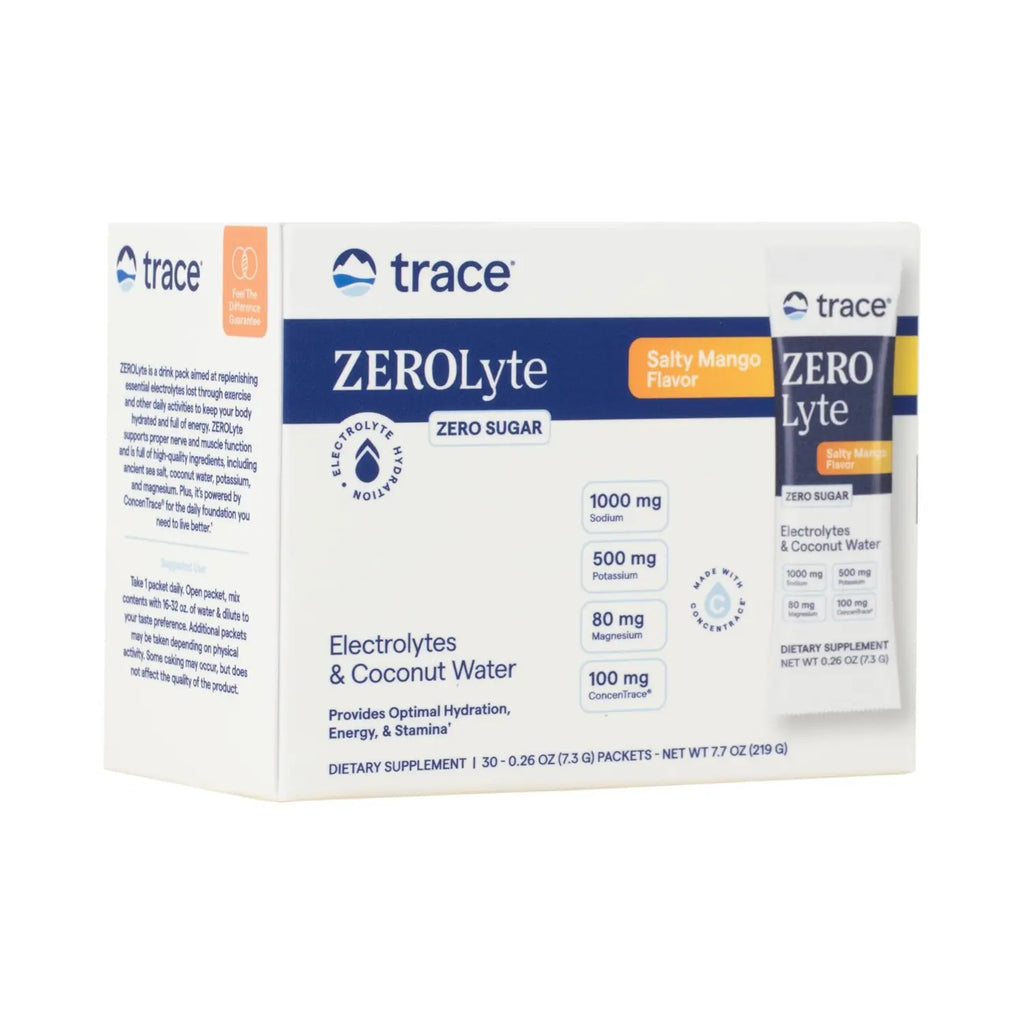 Trace Minerals ZeroLyte Bebida en Polvo de Electrolitos sabor Mango Salado