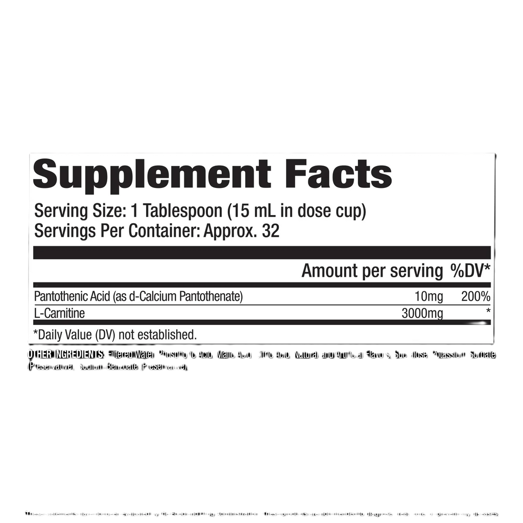 GAT Sport L-Carnitina 3000mg 473 ml 32 Servicios informacion nutricional