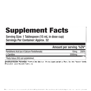GAT Sport L-Carnitina 3000mg 473 ml 32 Servicios informacion nutricional