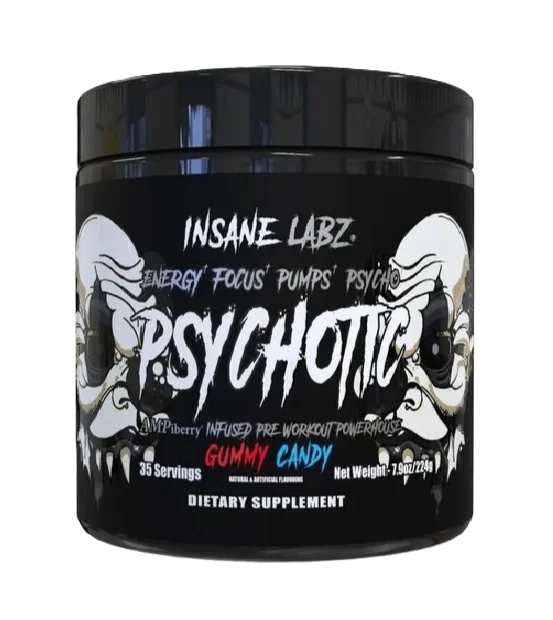 Insane Labz Psychotic Black Pre Entreno 35 Servicios gummy candy