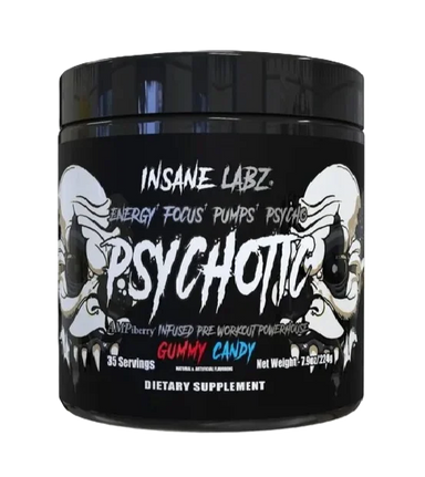 Insane Labz Psychotic Black Pre Entreno 35 Servicios gummy candy