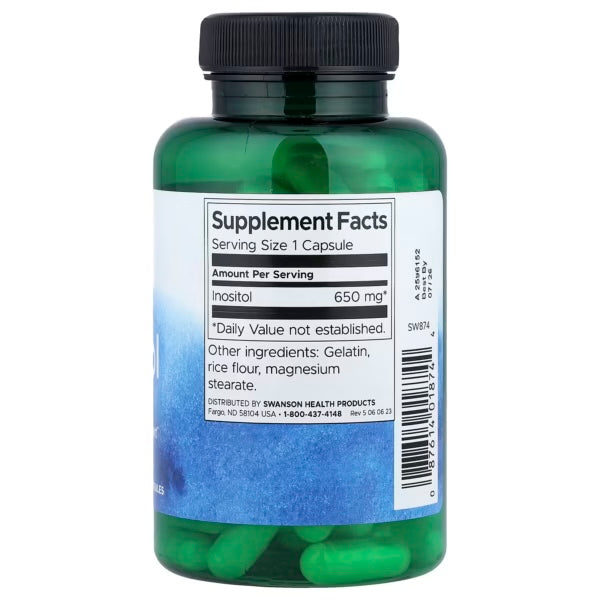 Swanson Inositol 650 Mg 100 Capsulas Informacion nutricional