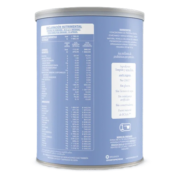 Habits Proteina Vegetal 488gr Informacion nutricional