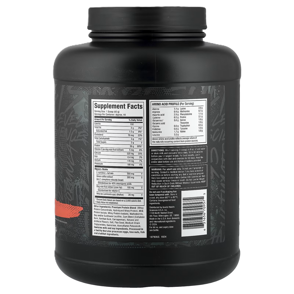 Musclemeds Proteina NitroTech Ripped 4 Lb 38 servicios informacion nurticional