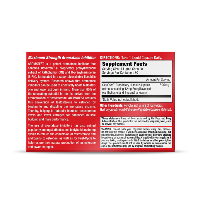 Musclemeds Aromatest 30 capsulas informacion nutricional
