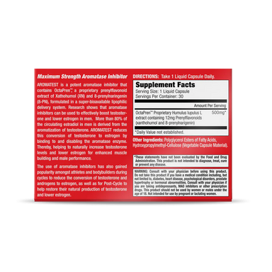 Musclemeds Aromatest 30 capsulas informacion nutricional