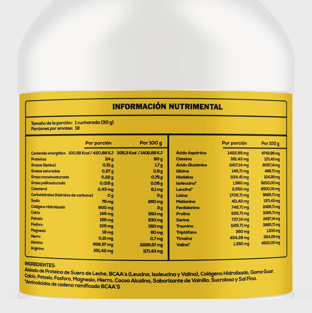 CaroFit Proteina 550gr 18 Servicios informacion nutricional