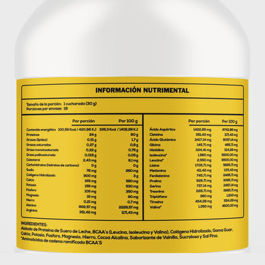CaroFit Proteina 550gr 18 Servicios informacion nutricional